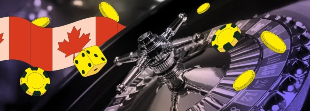 Canada Flag and Casino Roulete